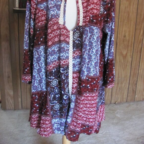 Urban Mangoz BoHo Inspired Print BabyDoll Tunic  Brand New  Keyhole Closure in t - Picture 12 of 12